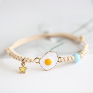 Handwoven Alloy Drop Oil Poached Egg Cute Bracelet 20pcs Wholesale