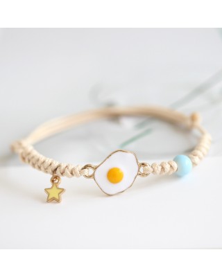 Handwoven Alloy Drop Oil Poached Egg Cute Bracelet 20pcs Wholesale