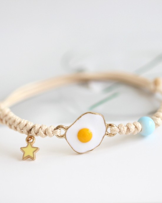 Handwoven Alloy Drop Oil Poached Egg Cute Bracelet 20pcs Wholesale