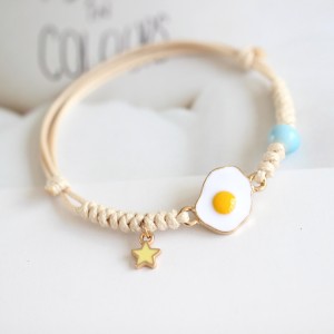 Handwoven Alloy Drop Oil Poached Egg Cute Bracelet 20pcs Wholesale