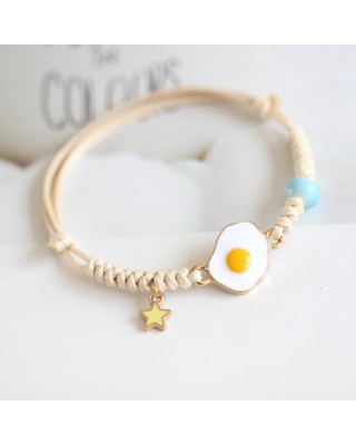 Handwoven Alloy Drop Oil Poached Egg Cute Bracelet 20pcs Wholesale