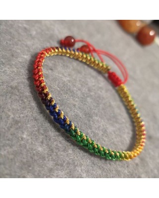 Rainbow Color Braided Bracelet Bracelet Adjustable 50pcs Wholesale