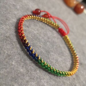 Rainbow Color Braided Bracelet Bracelet Adjustable 50pcs Wholesale