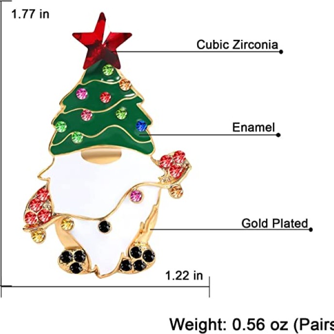 Two pairs Christmas Beaded Earrings Gold Plated Christmas Tree Santa Snowman Holiday Gift Two pairs Christmas Beaded Earrings Gold Plated Christmas Tree Santa Snowman Holiday Gift