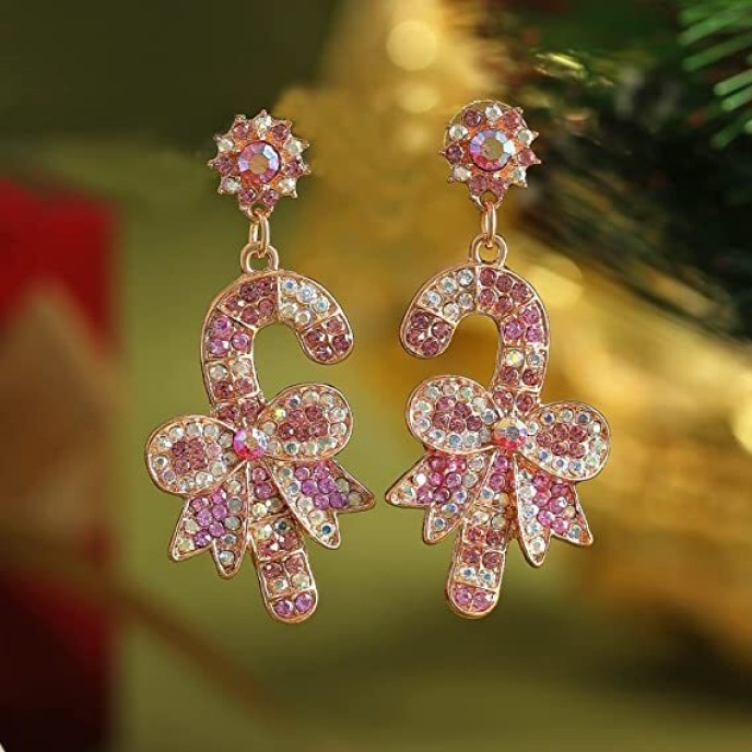 Two pairs Snowman Candy Rhinestone Drop Dangle Earrings Handmade Christmas Gifts Two pairs Snowman Candy Rhinestone Drop Dangle Earrings Handmade Christmas Gifts