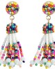 Handmade Multicolored Seed Bead Bohemian Tassel Dangle Earrings 5Pairs