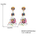 Handmade Multicolored Seed Bead Bohemian Tassel Dangle Earrings 5Pairs Handmade Multicolored Seed Bead Bohemian Tassel Dangle Earrings 5Pairs