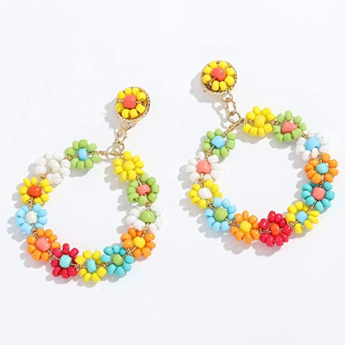 3 pairs Beaded Earrings Handmade Bohemian Tassel Dangle Earrings 3 pairs Beaded Earrings Handmade Bohemian Tassel Dangle Earrings