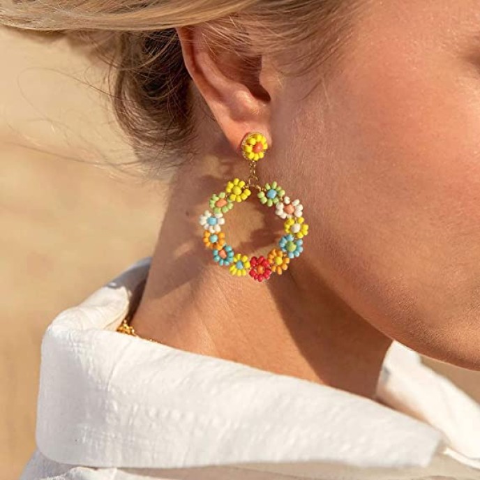 3 pairs Beaded Earrings Handmade Bohemian Tassel Dangle Earrings 3 pairs Beaded Earrings Handmade Bohemian Tassel Dangle Earrings