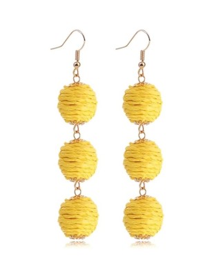 5 Pairs Unique Boho Rattan Earrings