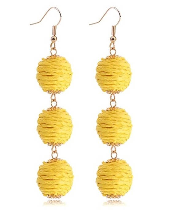 5 Pairs Unique Boho Rattan Earrings