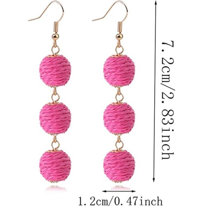5 Pairs Unique Boho Rattan Earrings 5 Pairs Unique Boho Rattan Earrings