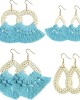 8 Pairs Rattan Earrings Lightweight Bohemian Handmade Statement Tassel Earrings