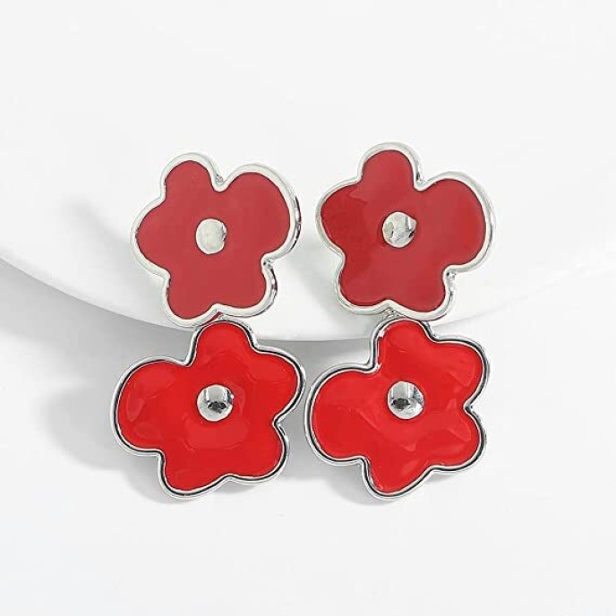 Wholesale with 5 Pairs Colorful Flower Gold Plated Dangle Earrings Wholesale with 5 Pairs Colorful Flower Gold Plated Dangle Earrings