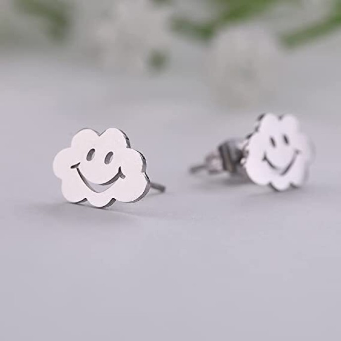 Smile Cloud Moon Star Stud Earrings Stainless Steel Earrings 20 Pairs Wholesale Smile Cloud Moon Star Stud Earrings Stainless Steel Earrings 20 Pairs Wholesale