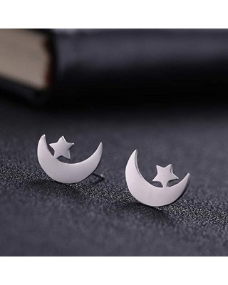 Smile Cloud Moon Star Stud Earrings Stainless Steel Earrings 20 Pairs Wholesale