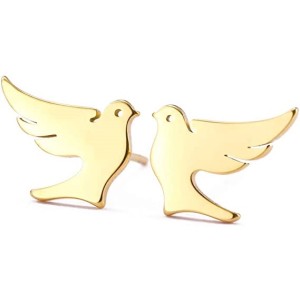 3 pairs Stainless Steel Dove Stud Earrings Lucky Jewelry for Women Girls Birthday Gift