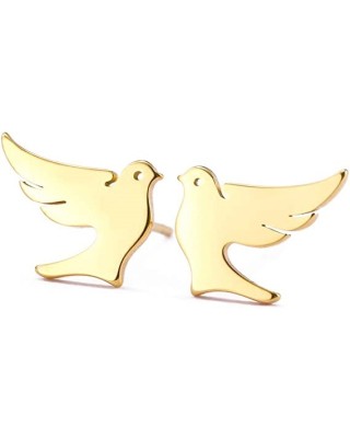 3 pairs Stainless Steel Dove Stud Earrings Lucky Jewelry for Women Girls Birthday Gift