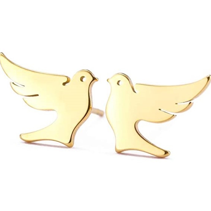 3 pairs Stainless Steel Dove Stud Earrings Lucky Jewelry for Women Girls Birthday Gift 3 pairs Stainless Steel Dove Stud Earrings Lucky Jewelry for Women Girls Birthday Gift