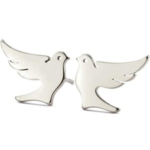 3 pairs Stainless Steel Dove Stud Earrings Lucky Jewelry for Women Girls Birthday Gift