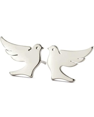 3 pairs Stainless Steel Dove Stud Earrings Lucky Jewelry for Women Girls Birthday Gift