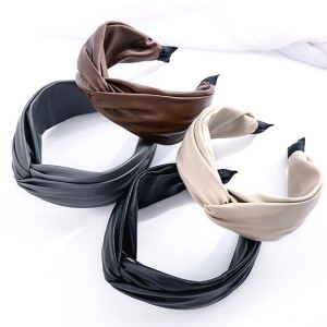 Wholesale with 250Pcs Wide Side PU Leather Hair Hoop