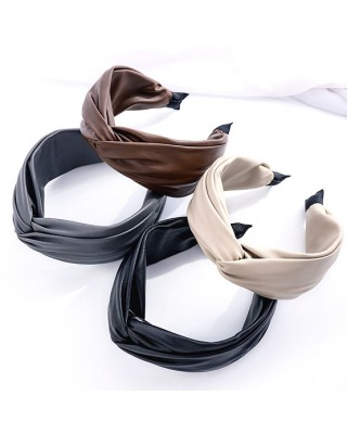 Wholesale with 250Pcs Wide Side PU Leather Hair Hoop