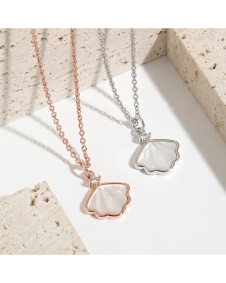 4 PCS Shellfish Shell Silver Necklace