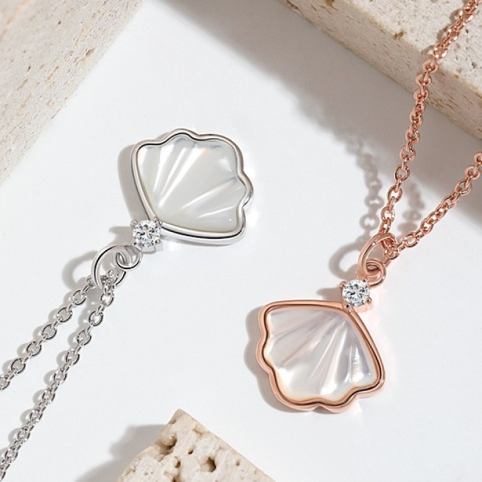 4 PCS Shellfish Shell Silver Necklace 4 PCS Shellfish Shell Silver Necklace
