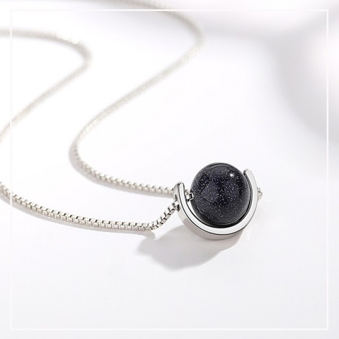 2 pcs Obsidian Saturn Pendant Necklace 2 pcs Obsidian Saturn Pendant Necklace