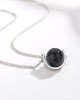 2 pcs Obsidian Saturn Pendant Necklace