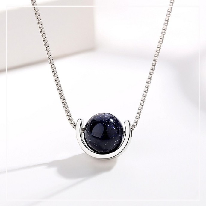 2 pcs Obsidian Saturn Pendant Necklace 2 pcs Obsidian Saturn Pendant Necklace