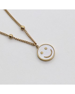 2 pcs Fashion simple Smiley Face Pendant Necklace