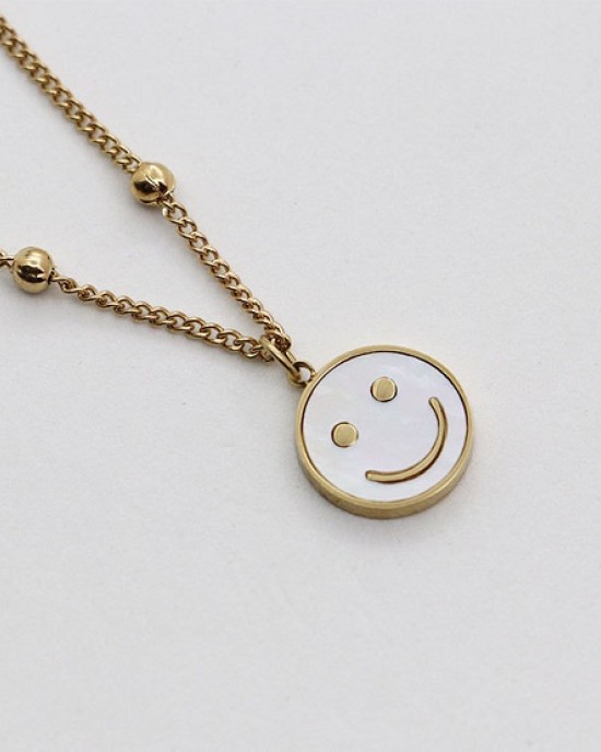 2 pcs Fashion simple Smiley Face Pendant Necklace