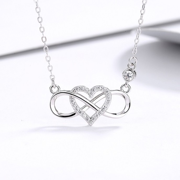 4 PCS 925 Sterling Silver Heart Pendant Neckalces 4 PCS 925 Sterling Silver Heart Pendant Neckalces