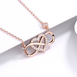 4 PCS 925 Sterling Silver Heart Pendant Neckalces