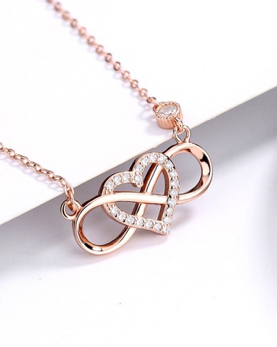 4 PCS 925 Sterling Silver Heart Pendant Neckalces