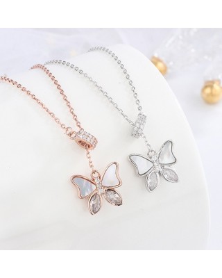 4 PCS Adjustable Chain Butterfly Charm Pendant Necklace