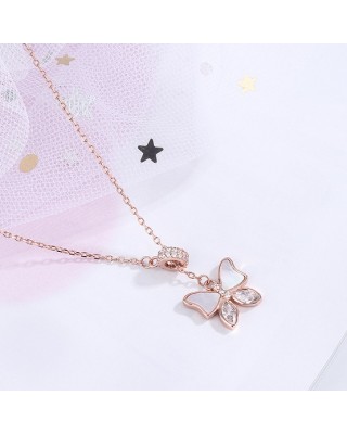 4 PCS Adjustable Chain Butterfly Charm Pendant Necklace