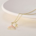 4 PCS Colorful Fish Tail Starfish Necklace 4 PCS Colorful Fish Tail Starfish Necklace