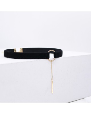 15 Packs Tassel Black Velvet Collarbone Chain Vintage Collar Female