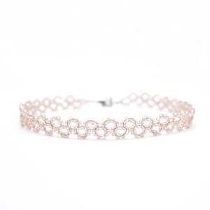 Temperament White Tea Gold Crystal Collar 6 Packs Wholesale