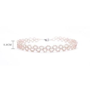 Temperament White Tea Gold Crystal Collar 6 Packs Wholesale