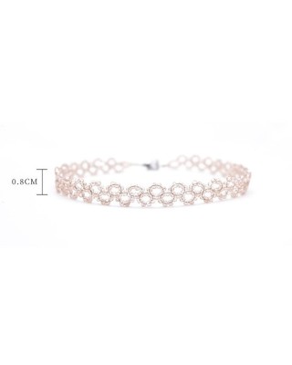 Temperament White Tea Gold Crystal Collar 6 Packs Wholesale