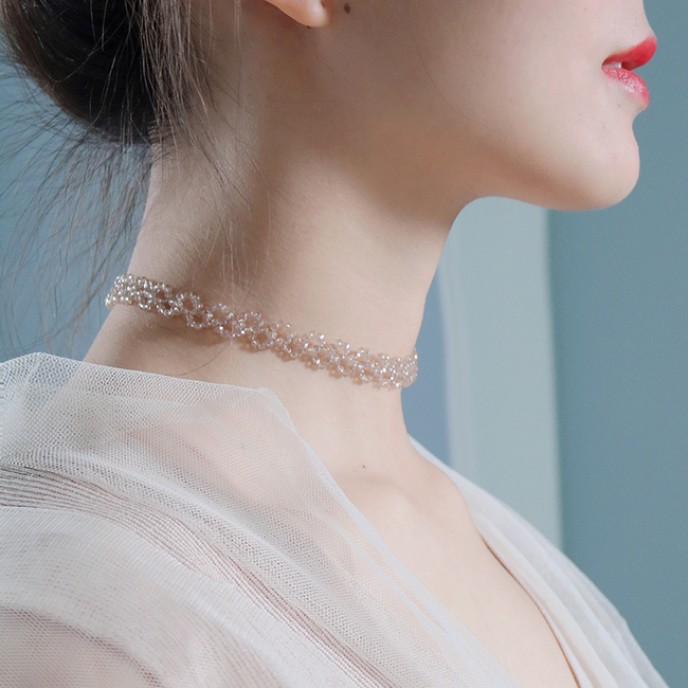 Temperament White Tea Gold Crystal Collar 6 Packs Wholesale Temperament White Tea Gold Crystal Collar 6 Packs Wholesale