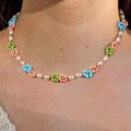 20 Pack Cute Handmade Colorful Faux Pearl Flower Boho Beaded Choker Necklace 20 Pack Cute Handmade Colorful Faux Pearl Flower Boho Beaded Choker Necklace