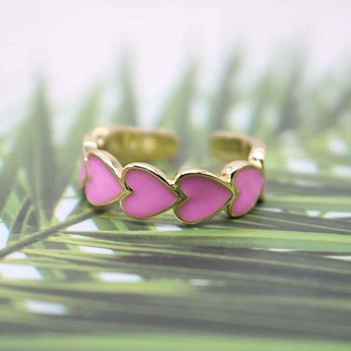 3 Piece Heart Ring Adjustable Love Heart Open Band Ring 3 Piece Heart Ring Adjustable Love Heart Open Band Ring