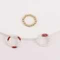 6 Pieces Pearls Crystal Rings Blue and Red 6 Pieces Pearls Crystal Rings Blue and Red