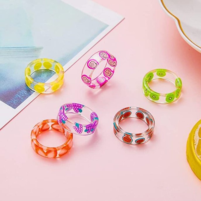 20PCS Colorful Resin Rings Acrylic Chunky Rings for Women 20PCS Colorful Resin Rings Acrylic Chunky Rings for Women