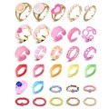30 Pieces Chunky Rings Stackable Open Resin Acrylic Rings for Women 30 Pieces Chunky Rings Stackable Open Resin Acrylic Rings for Women
